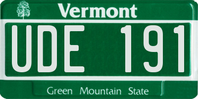 VT license plate UDE191