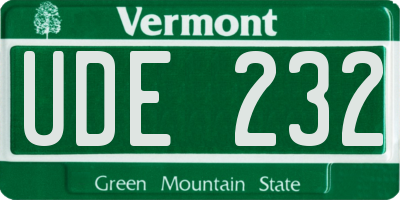 VT license plate UDE232