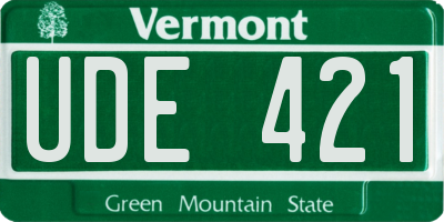 VT license plate UDE421