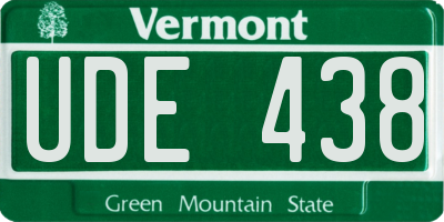 VT license plate UDE438
