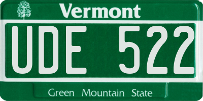 VT license plate UDE522