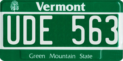 VT license plate UDE563