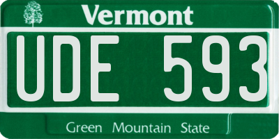 VT license plate UDE593