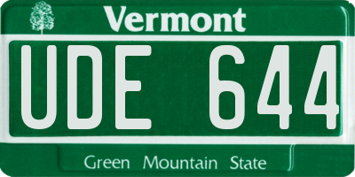 VT license plate UDE644