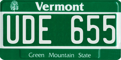 VT license plate UDE655