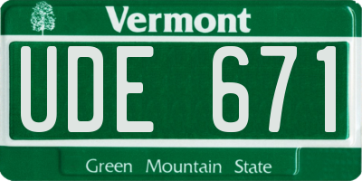 VT license plate UDE671