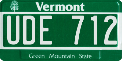 VT license plate UDE712