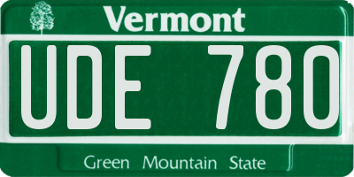 VT license plate UDE780