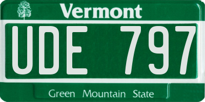 VT license plate UDE797