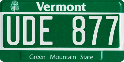 VT license plate UDE877