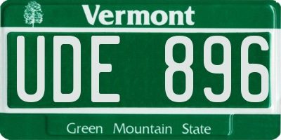 VT license plate UDE896