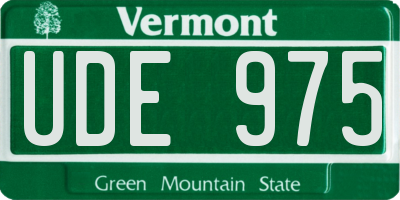 VT license plate UDE975