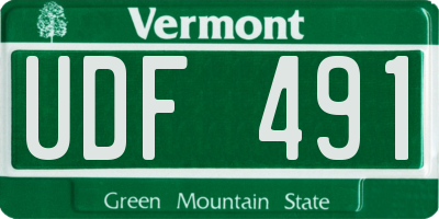 VT license plate UDF491