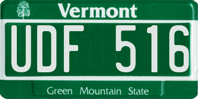 VT license plate UDF516