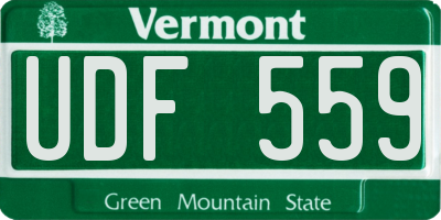 VT license plate UDF559