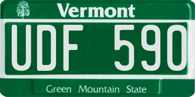 VT license plate UDF590