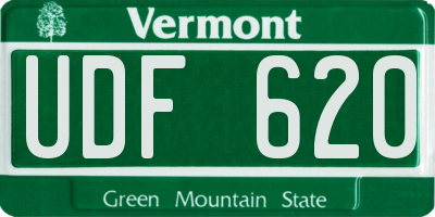 VT license plate UDF620