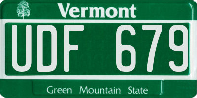 VT license plate UDF679