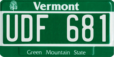 VT license plate UDF681