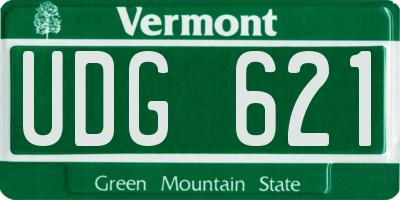 VT license plate UDG621