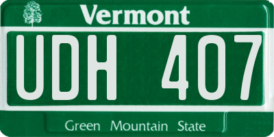 VT license plate UDH407