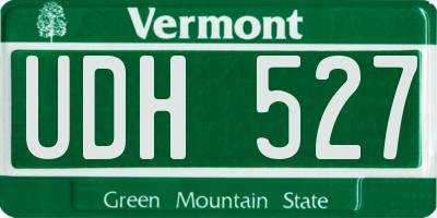 VT license plate UDH527