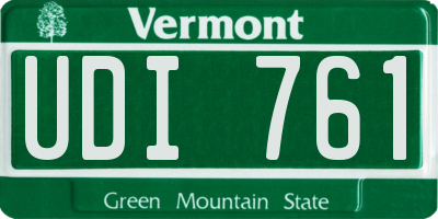 VT license plate UDI761