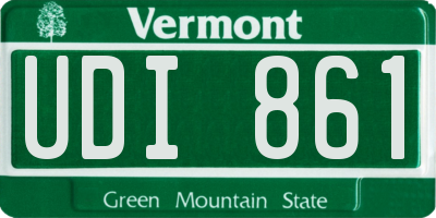 VT license plate UDI861