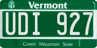 VT license plate UDI927