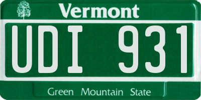 VT license plate UDI931