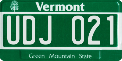 VT license plate UDJ021