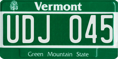 VT license plate UDJ045