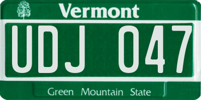 VT license plate UDJ047