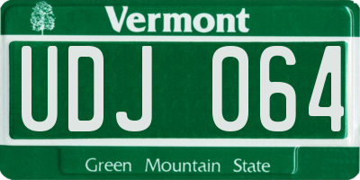 VT license plate UDJ064