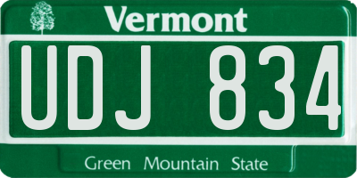 VT license plate UDJ834