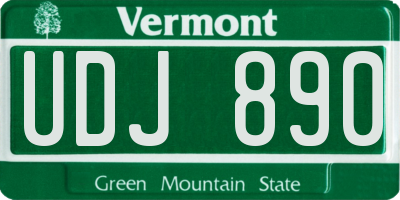 VT license plate UDJ890