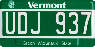 VT license plate UDJ937