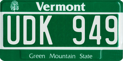 VT license plate UDK949
