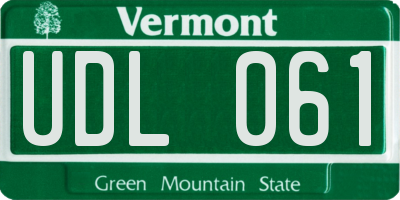 VT license plate UDL061