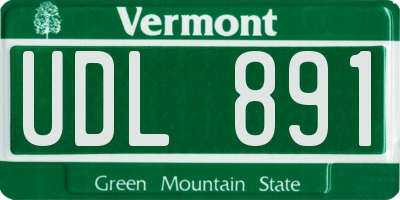 VT license plate UDL891