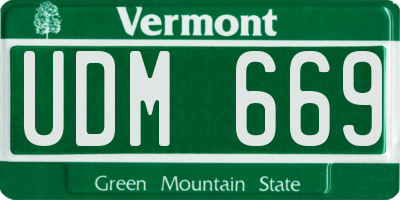 VT license plate UDM669