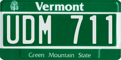 VT license plate UDM711