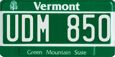 VT license plate UDM850