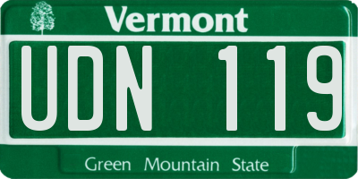 VT license plate UDN119