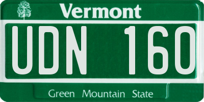 VT license plate UDN160