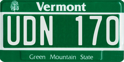 VT license plate UDN170