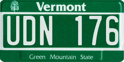 VT license plate UDN176