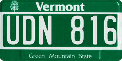 VT license plate UDN816