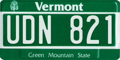 VT license plate UDN821