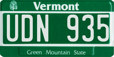 VT license plate UDN935